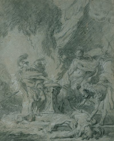 Mucius Scaevola Putting His Hand in the Fire by François Boucher